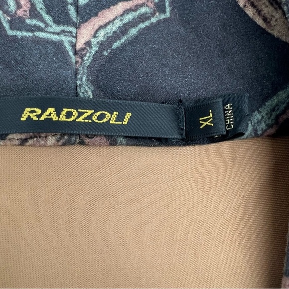 Radzoli XL Black Floral Asymmetrical Button Jacket – Boho Artwear Style - Picture 5 of 14